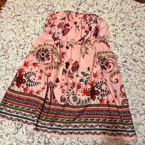 SHEIN CURVE 2XL Swing Sun Dress Sundress Summer Pink Floral